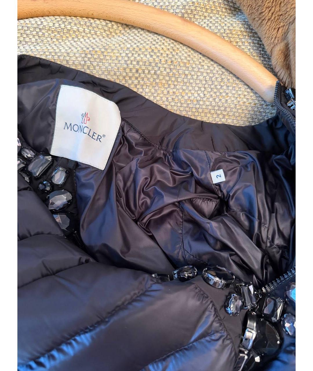 MONCLER Черная полиэстеровая куртка, фото 3