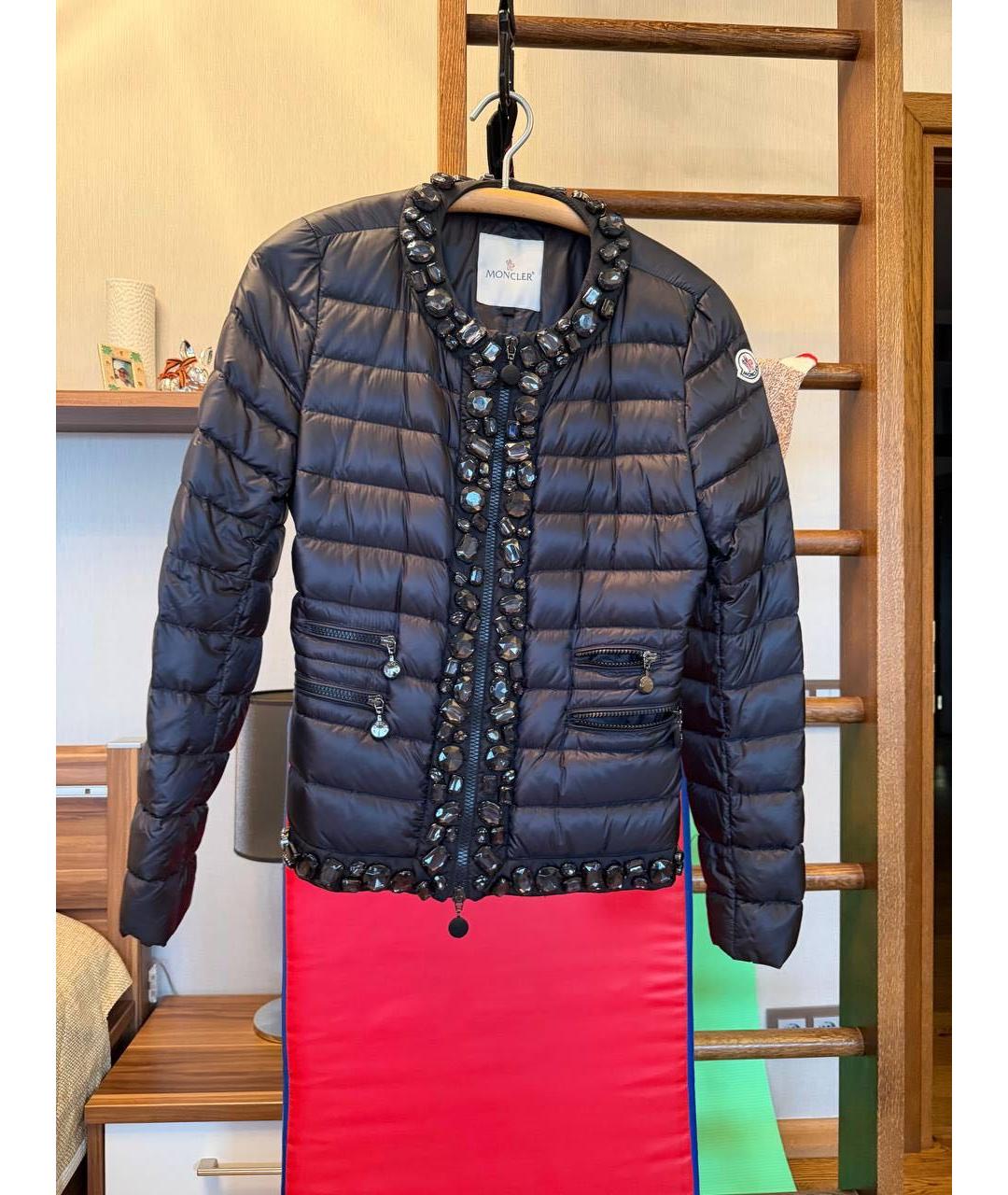 MONCLER Черная полиэстеровая куртка, фото 7