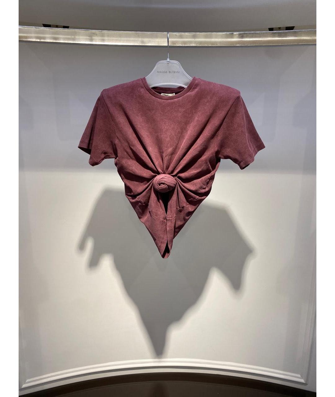 MAGDA BUTRYM Бордовая хлопковая футболка, фото 2
