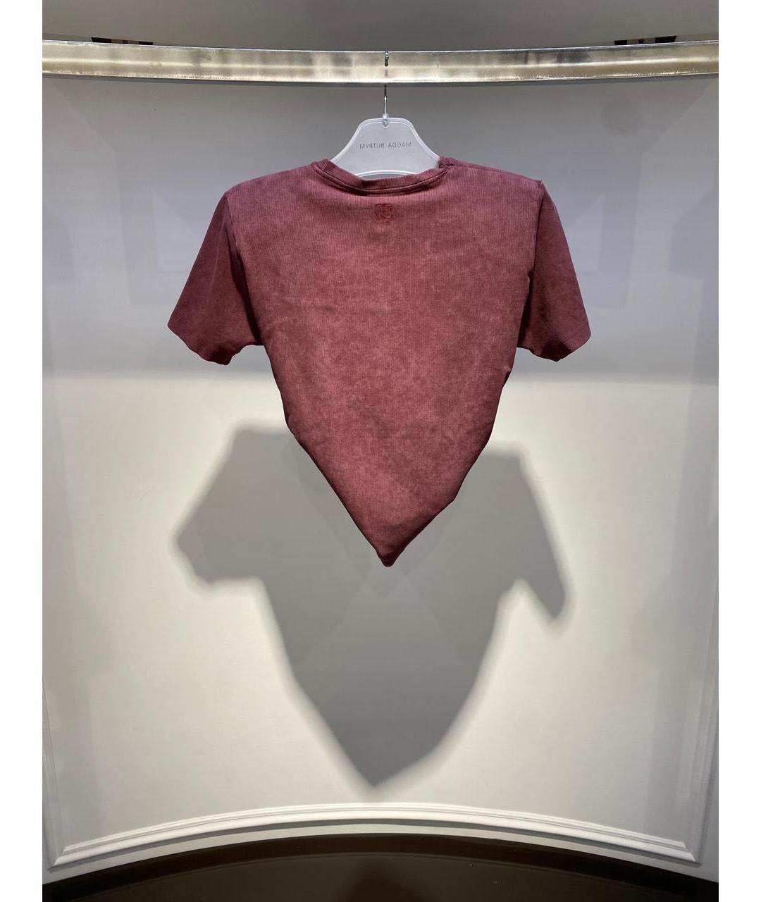 MAGDA BUTRYM Бордовая хлопковая футболка, фото 3