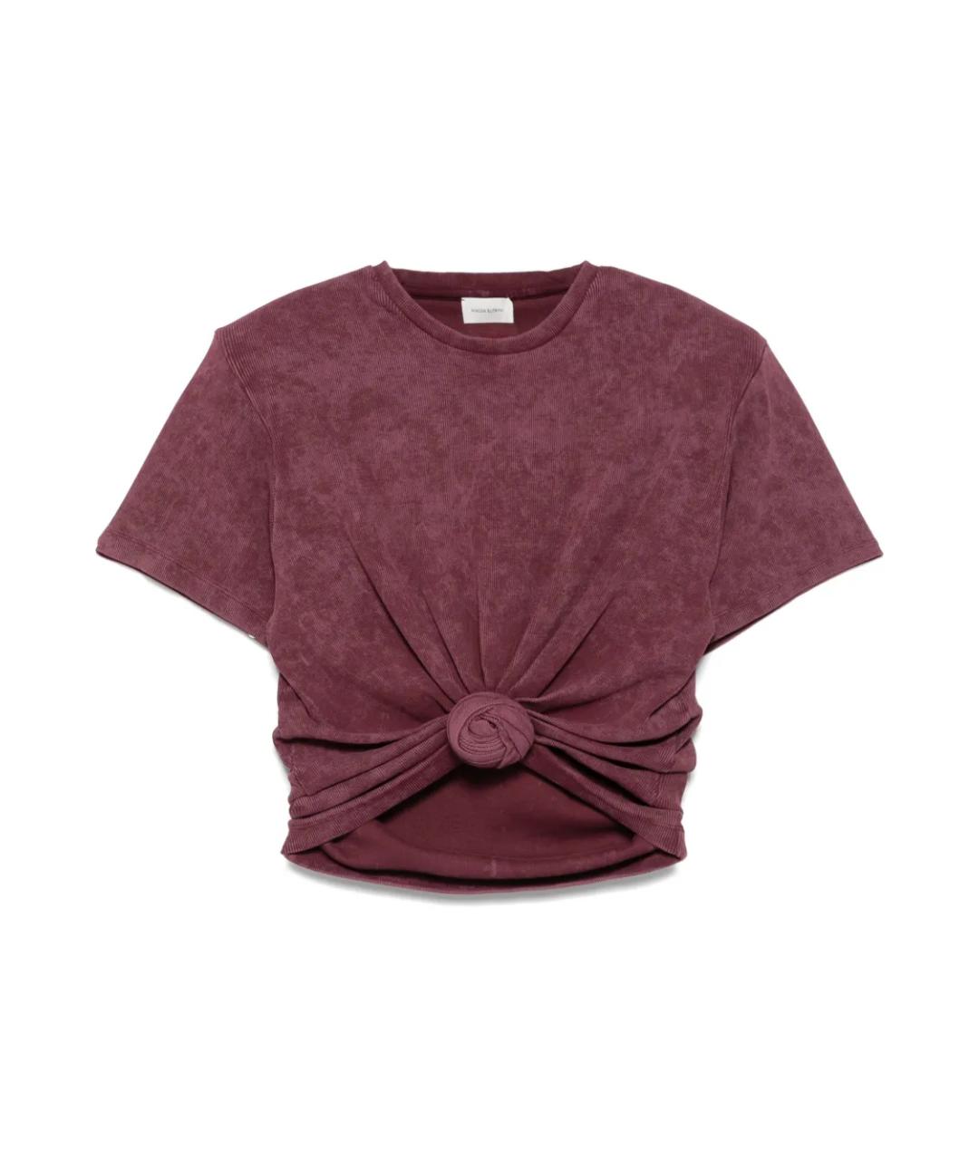 MAGDA BUTRYM Бордовая хлопковая футболка, фото 1