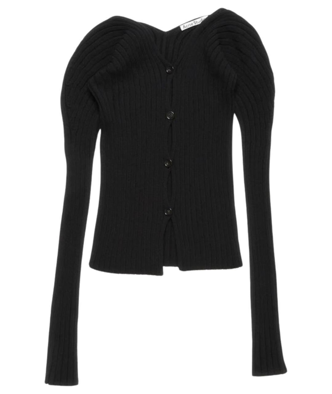 ACNE STUDIOS Черный хлопковый кардиган, фото 1