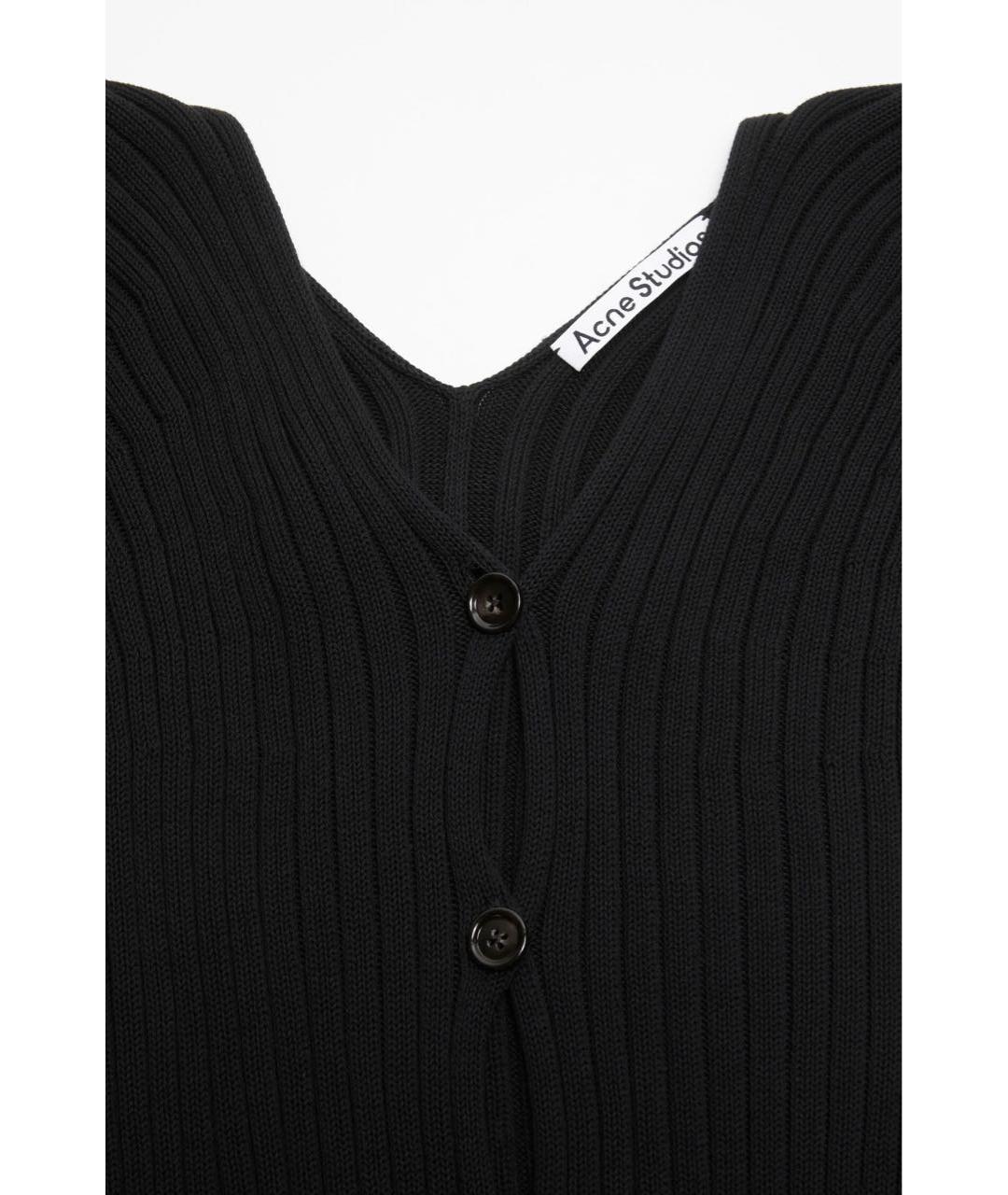 ACNE STUDIOS Черный хлопковый кардиган, фото 4