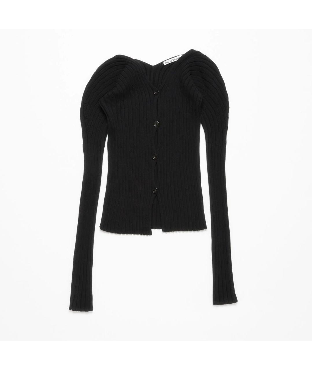 ACNE STUDIOS Черный хлопковый кардиган, фото 5