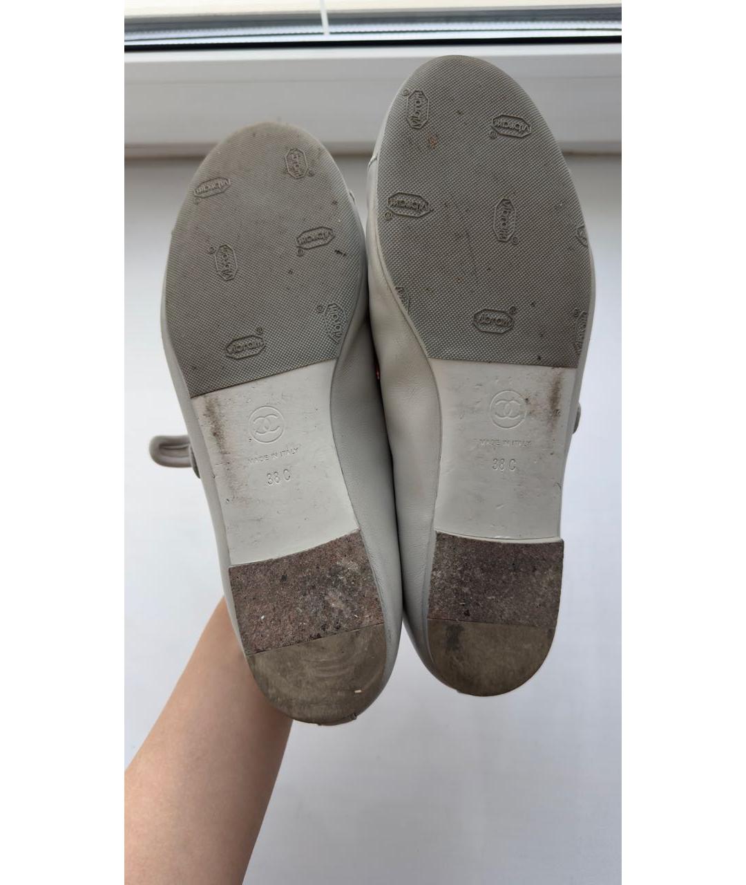 CHANEL Голубые кожаные балетки, фото 3