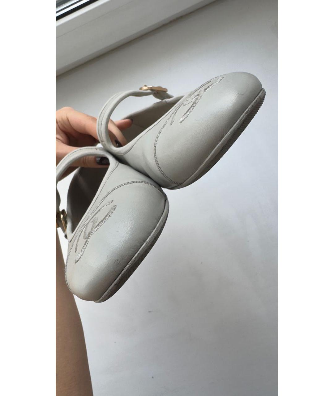 CHANEL Голубые кожаные балетки, фото 4