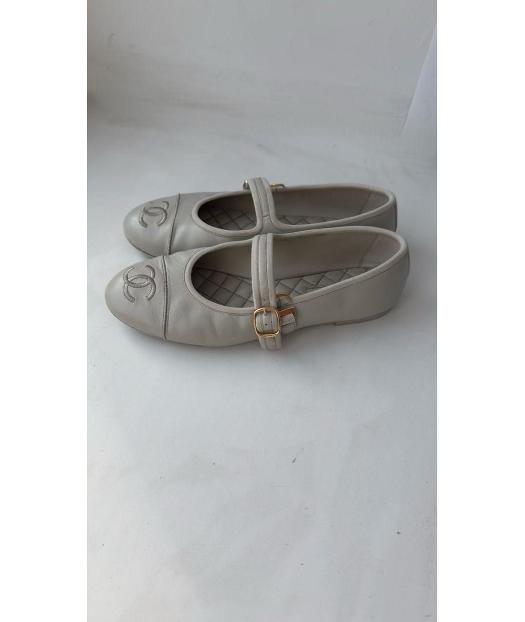 CHANEL Голубые кожаные балетки, фото 7