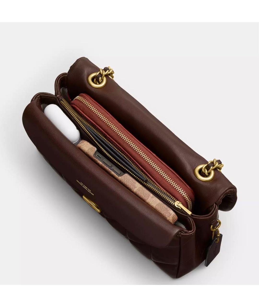 COACH Коричневая кожаная сумка через плечо, фото 8