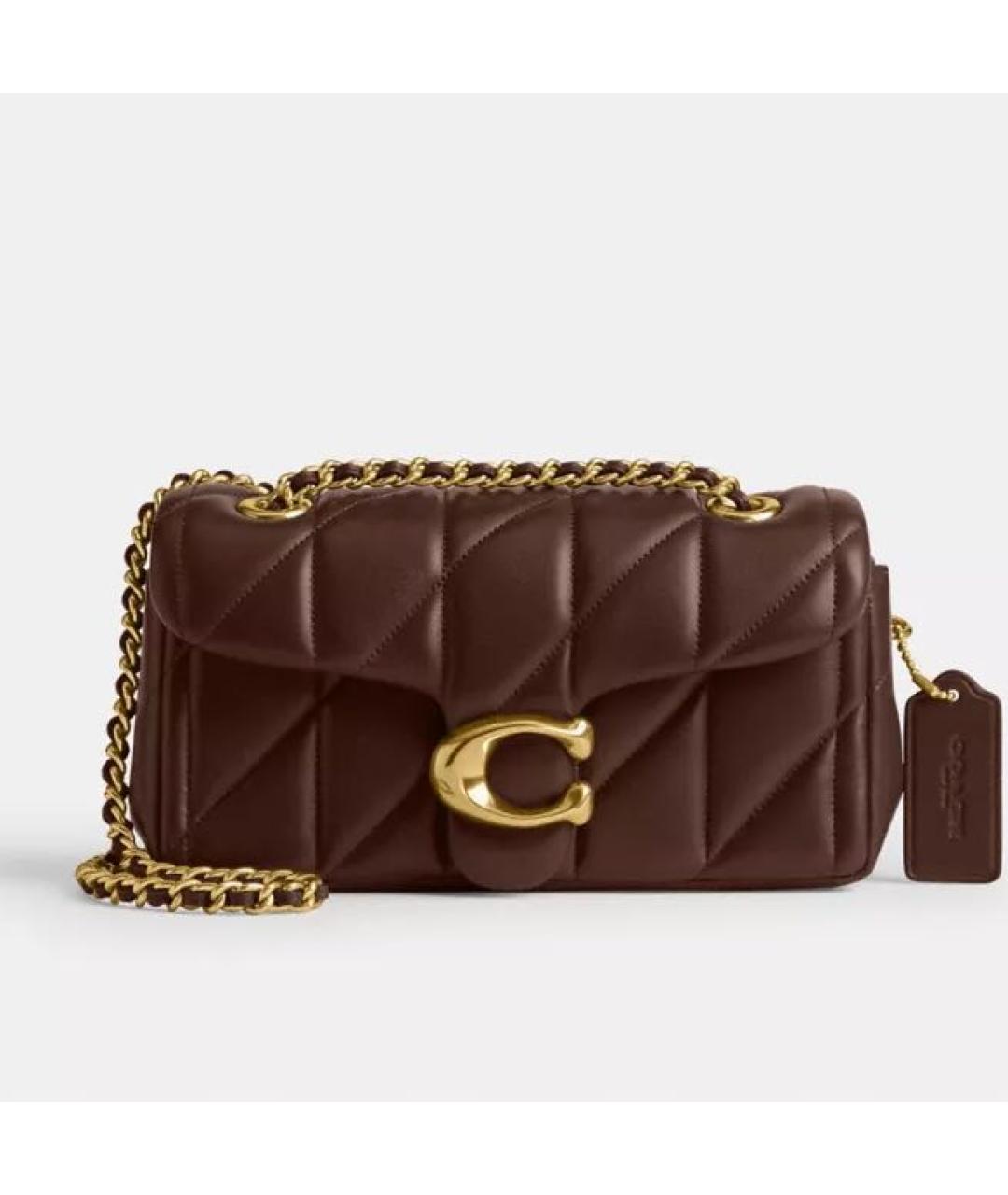 COACH Коричневая кожаная сумка через плечо, фото 9