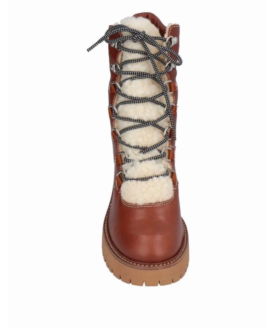 PINKO Коричневые кожаные ботинки, фото 2