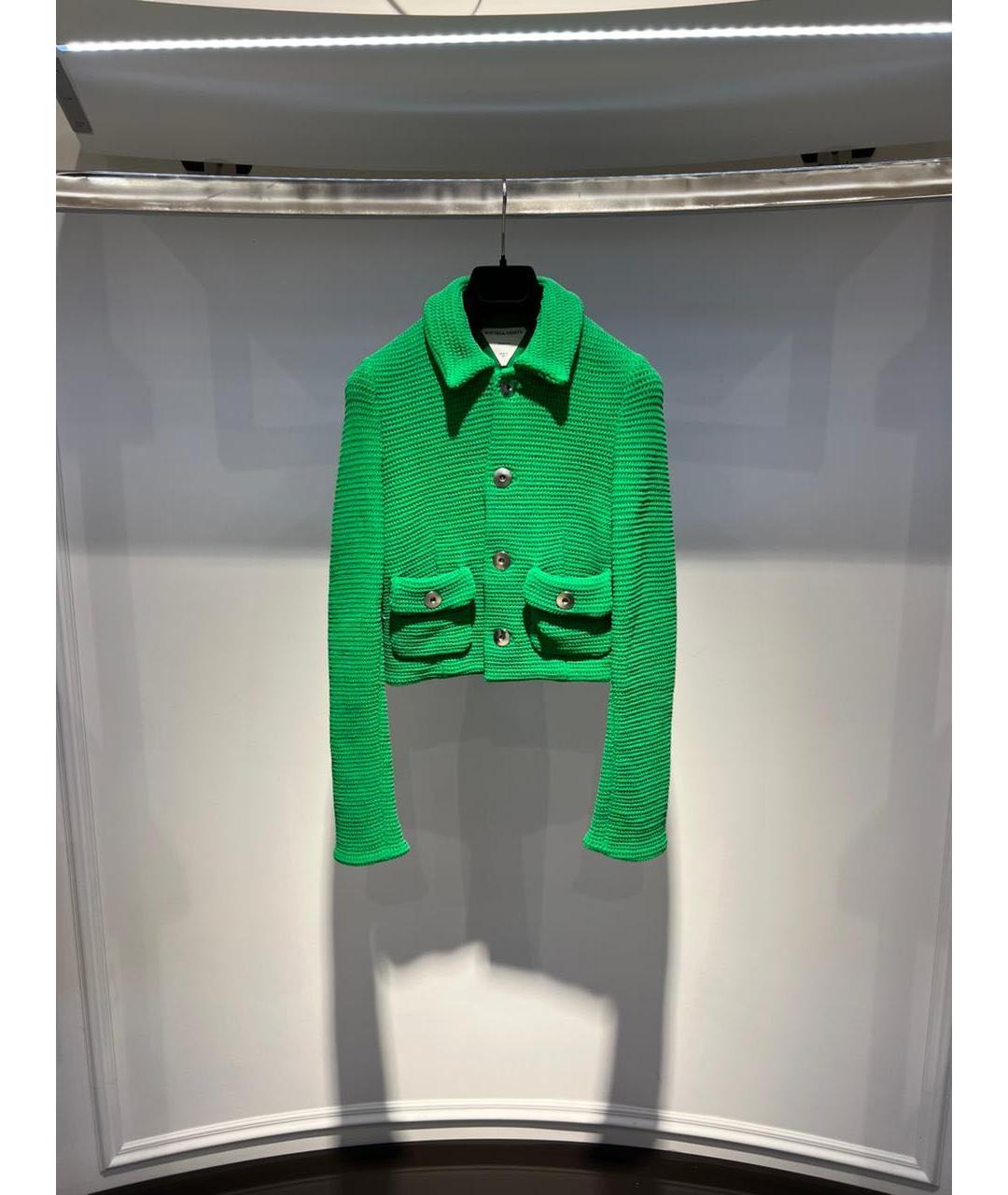 BOTTEGA VENETA Зеленый хлопковый жакет/пиджак, фото 2