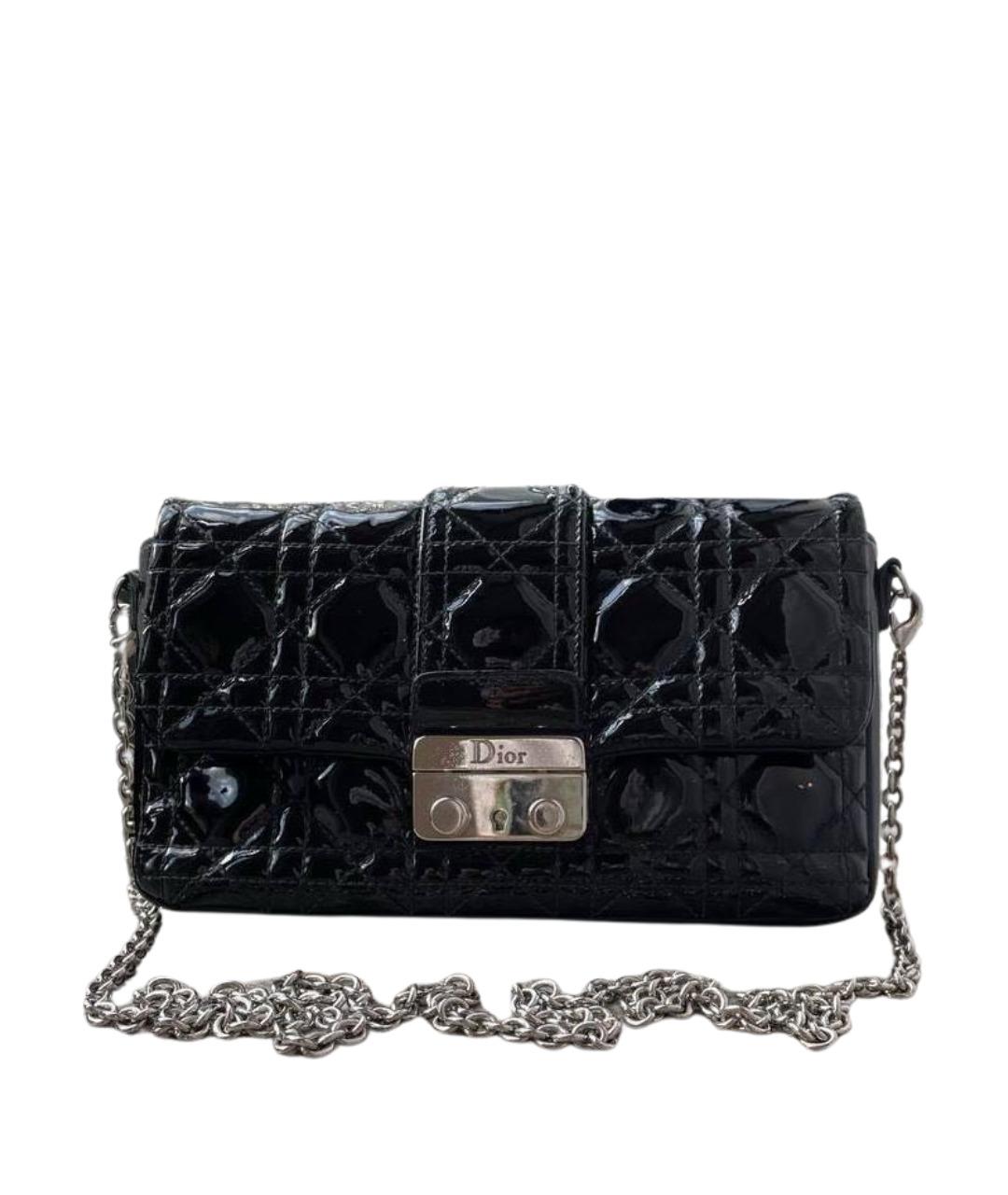 CHRISTIAN DIOR Черная сумка через плечо из лакированной кожи, фото 1