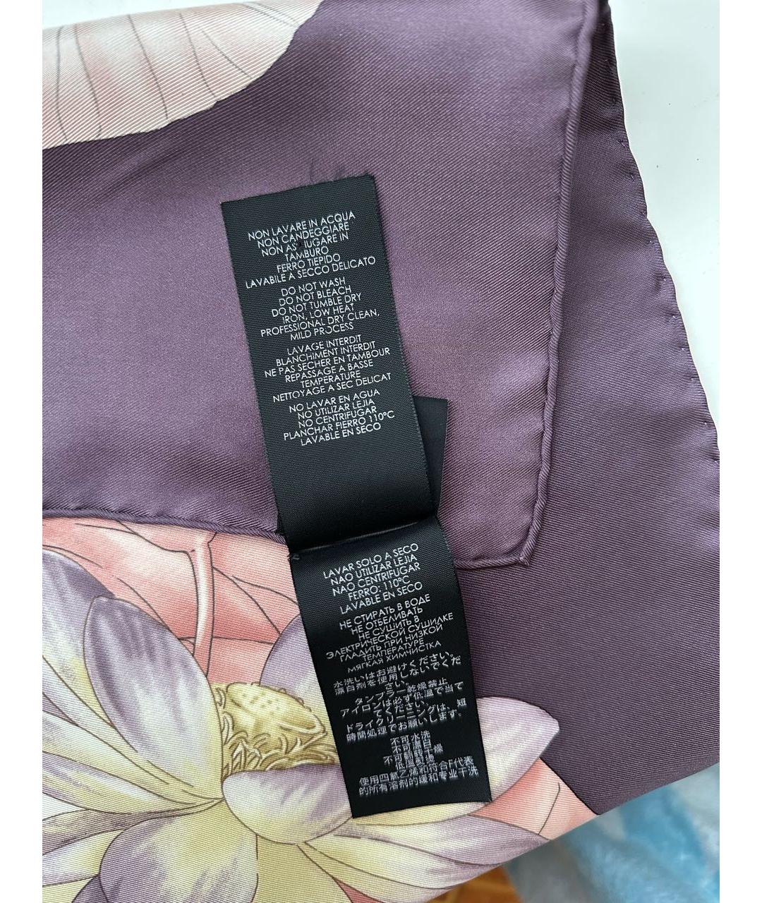 GUCCI Фиолетовый шелковый платок, фото 6