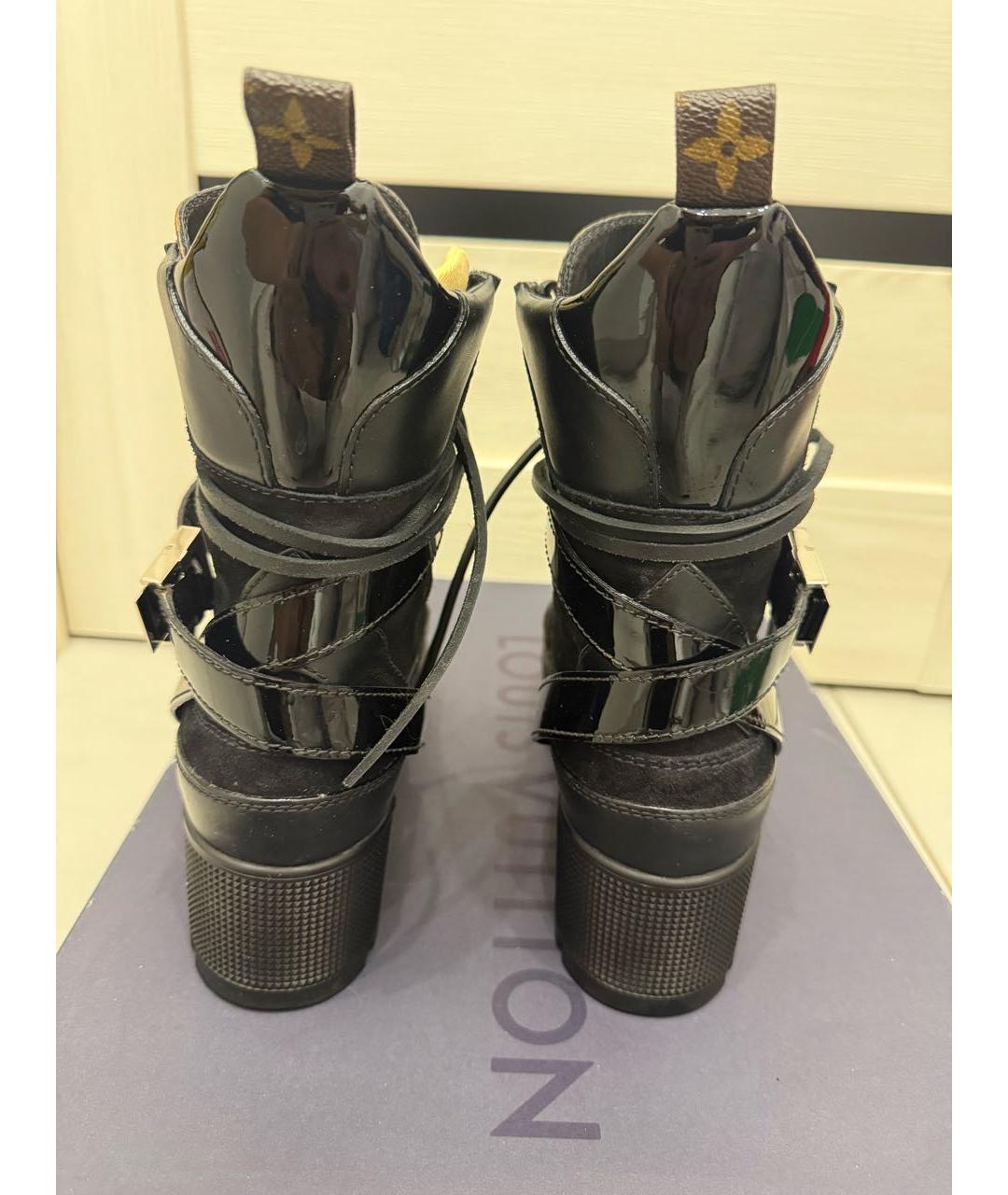 LOUIS VUITTON Черные кожаные ботинки, фото 3