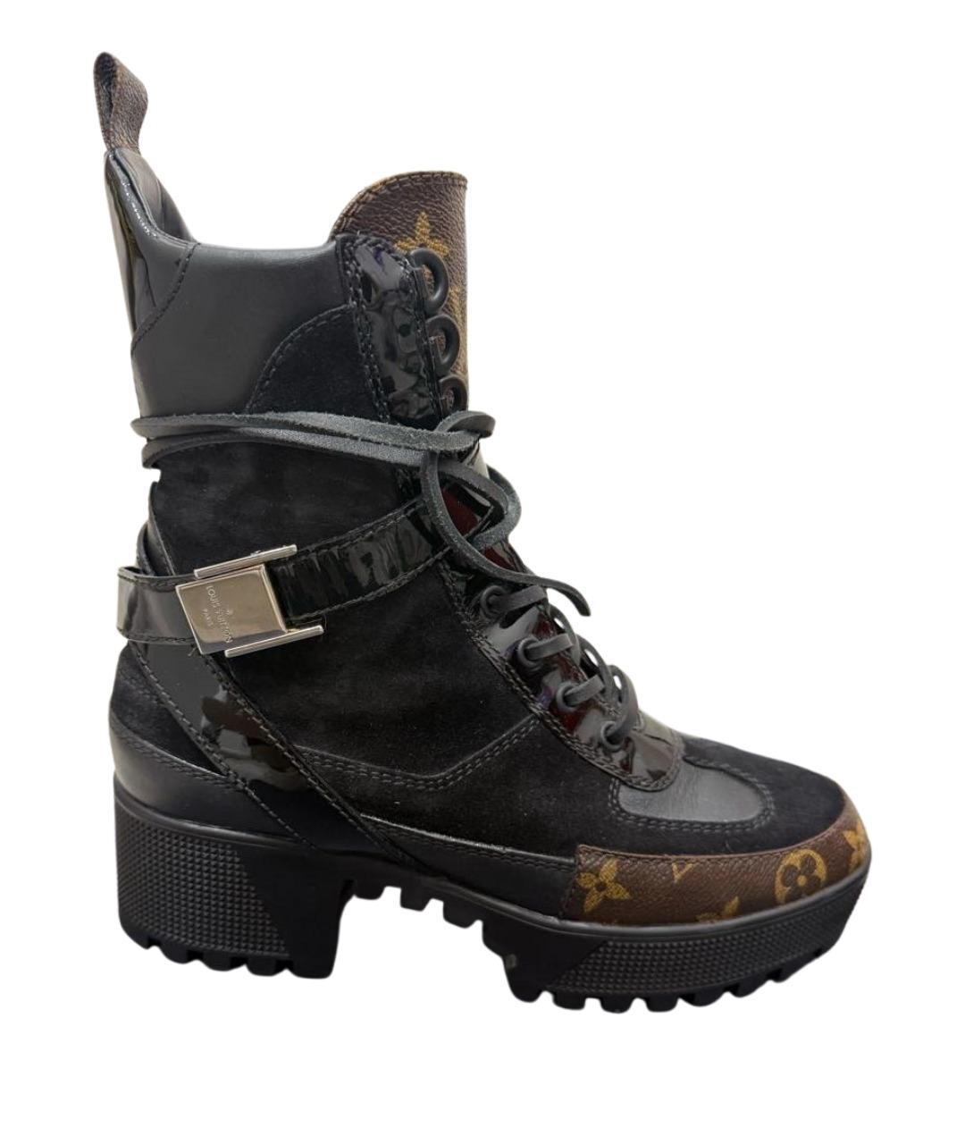 LOUIS VUITTON Черные кожаные ботинки, фото 1