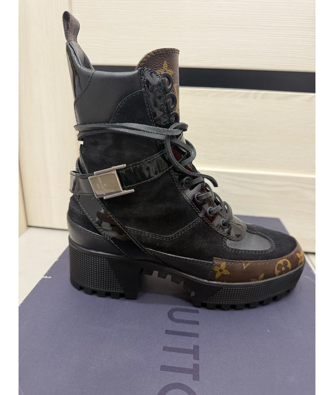 LOUIS VUITTON Черные кожаные ботинки, фото 7