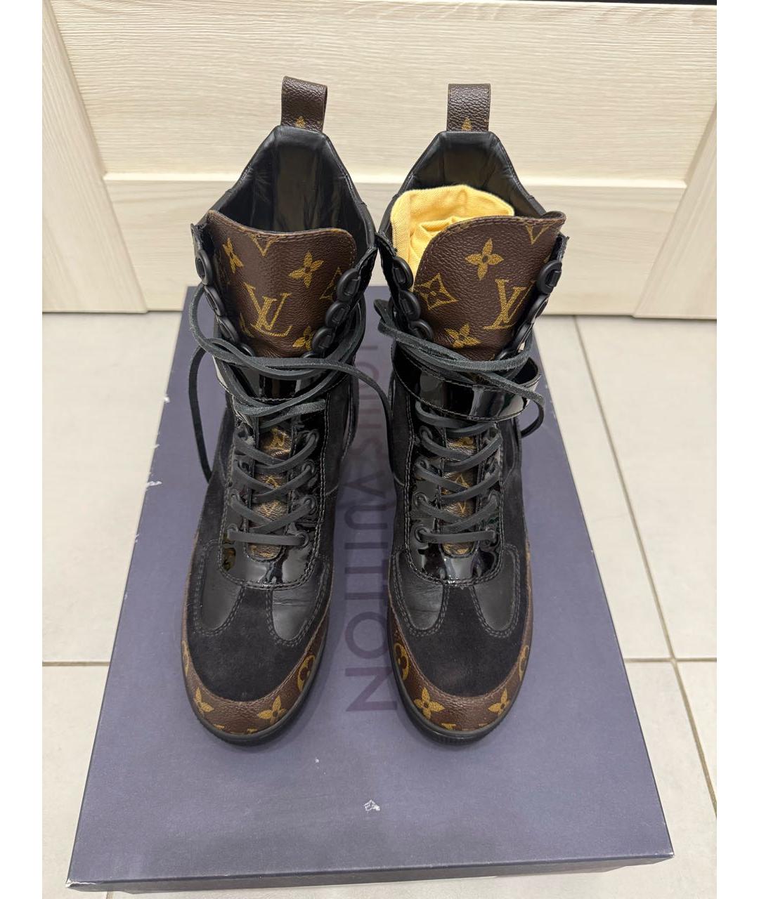 LOUIS VUITTON Черные кожаные ботинки, фото 2