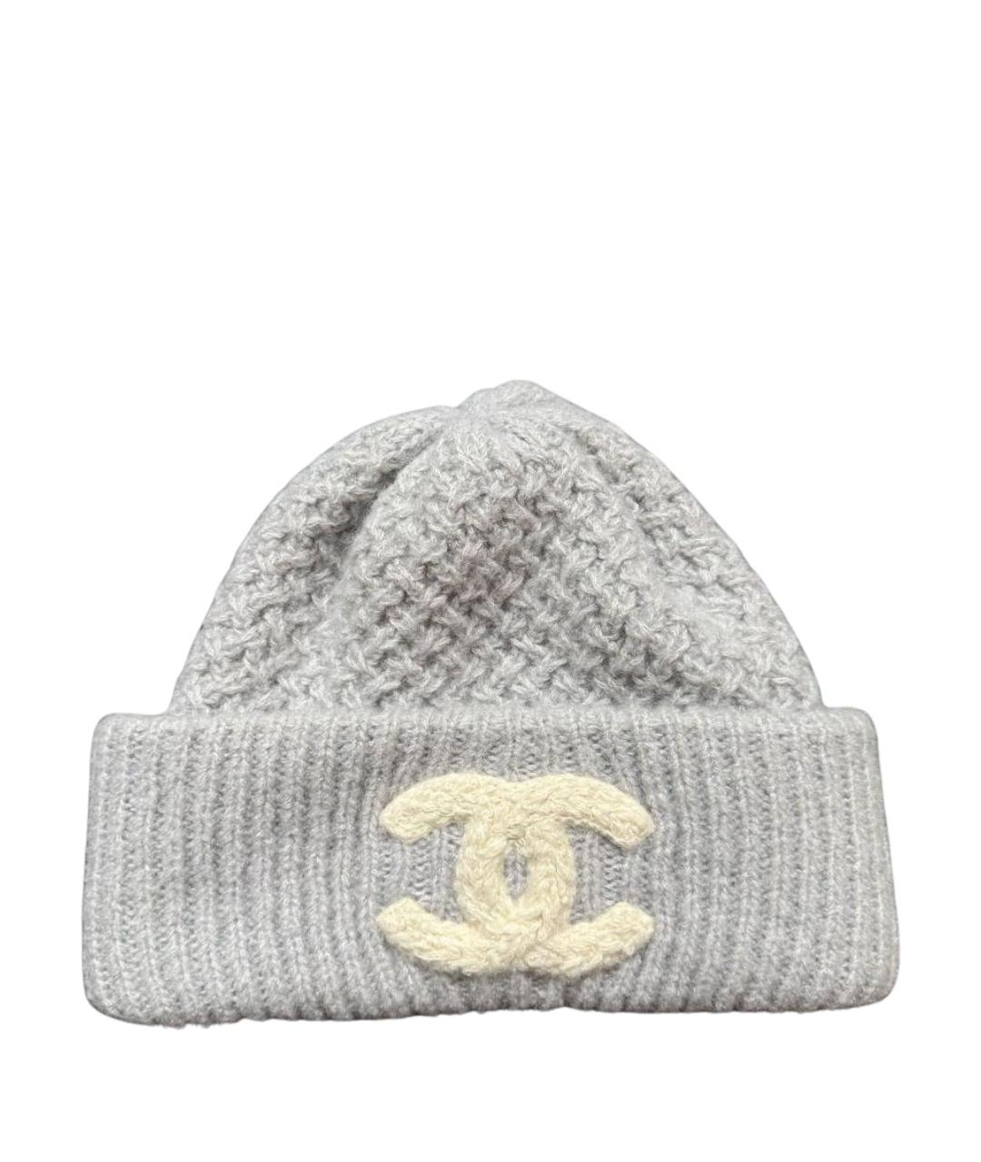 CHANEL Серая кашемировая шапка, фото 1