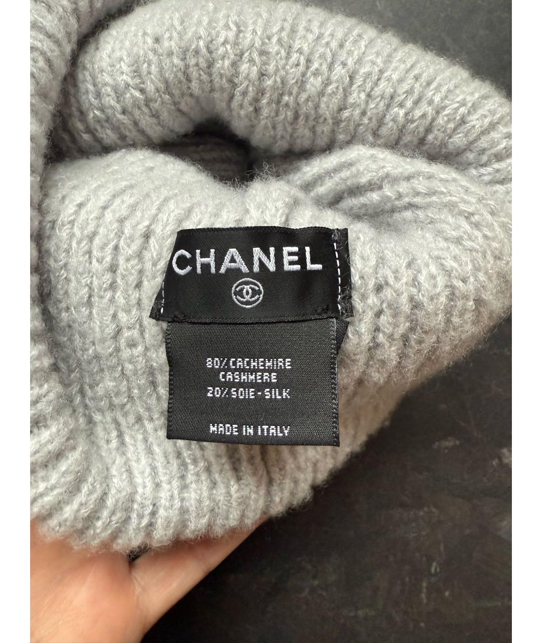 CHANEL Серая кашемировая шапка, фото 3