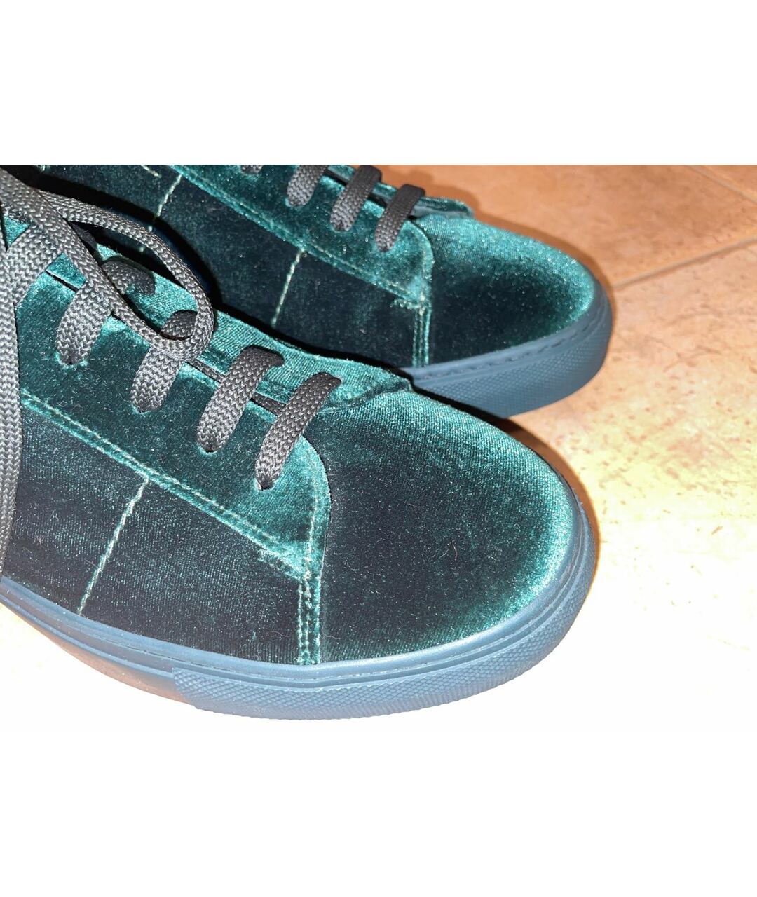 DONDUP Зеленые бархатные низкие кроссовки / кеды, фото 2