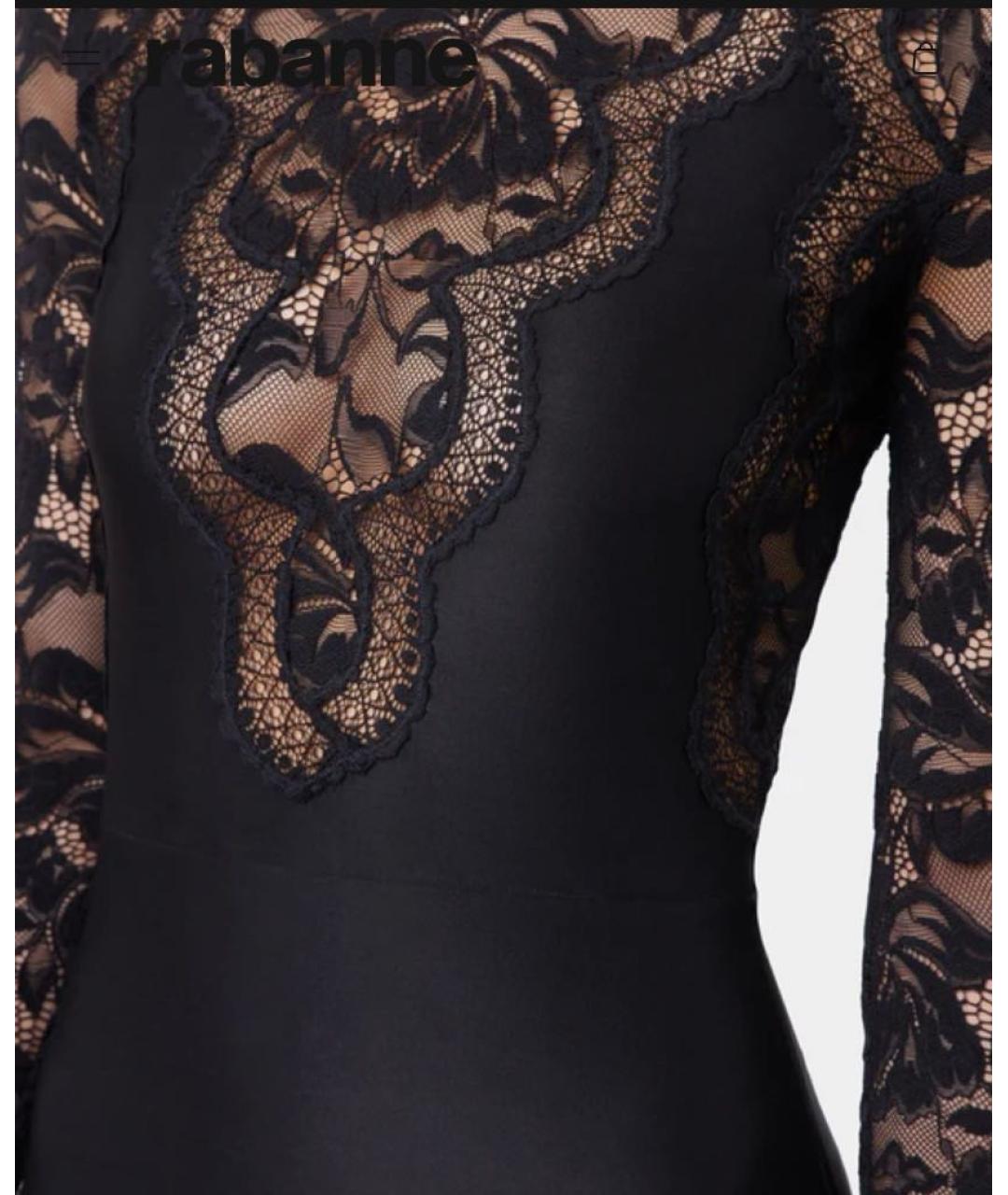 PACO RABANNE Черное полиамидовое вечернее платье, фото 3