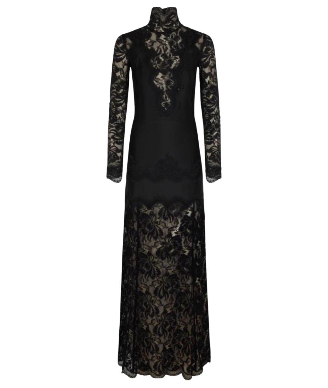 PACO RABANNE Черное полиамидовое вечернее платье, фото 1