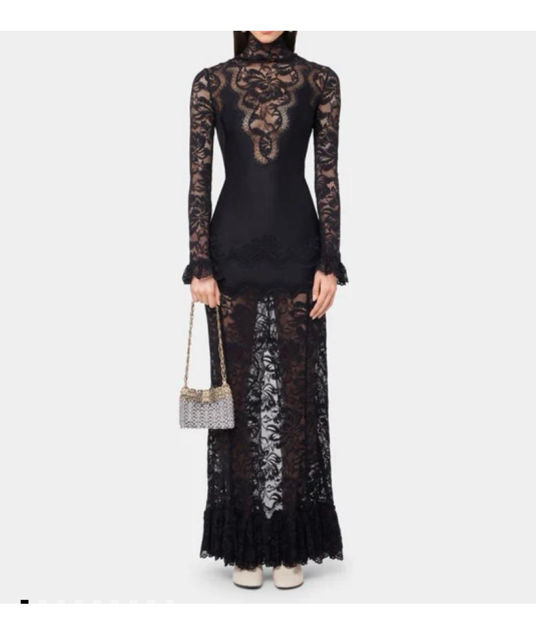 PACO RABANNE Черное полиамидовое вечернее платье, фото 2