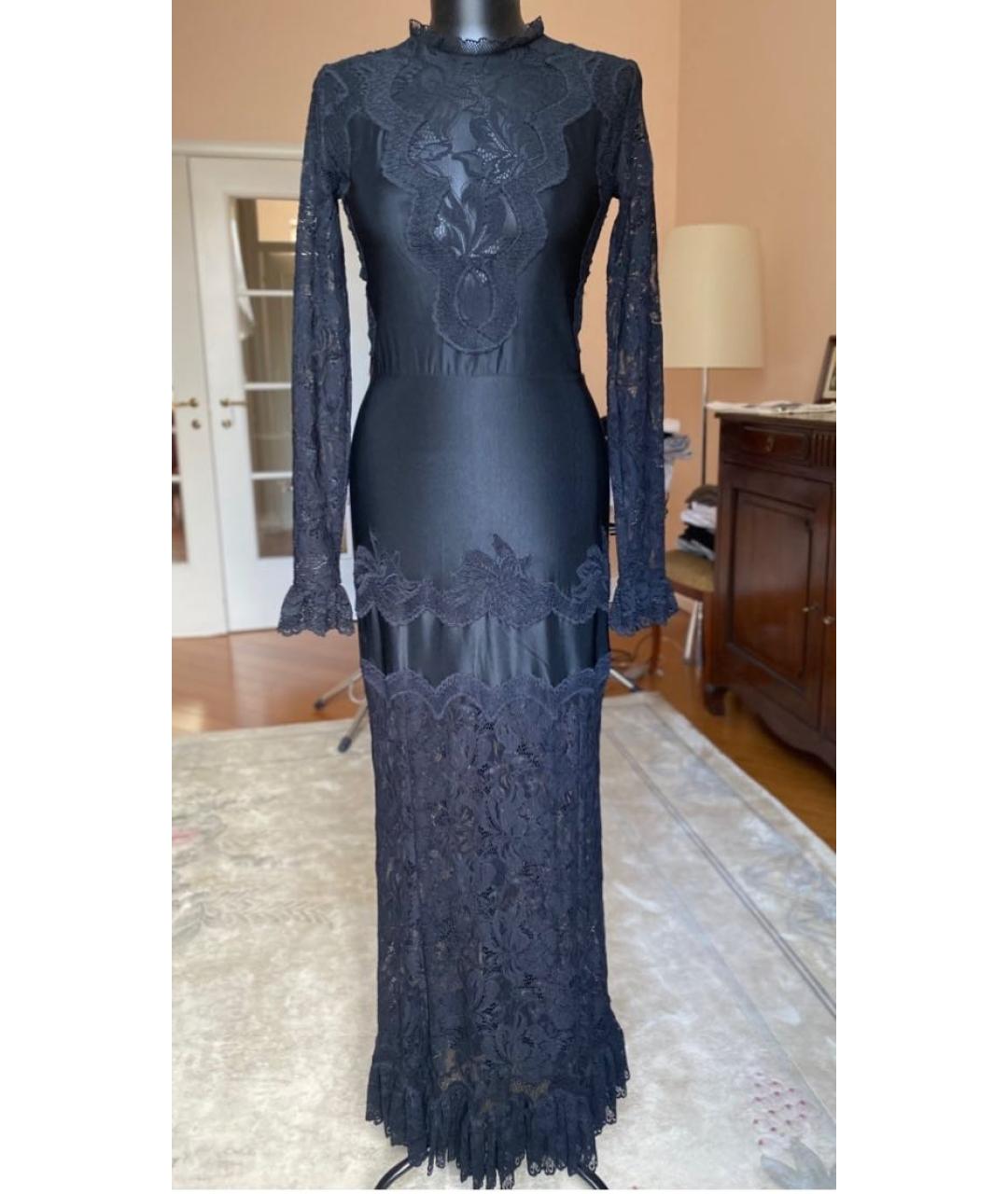 PACO RABANNE Черное полиамидовое вечернее платье, фото 8