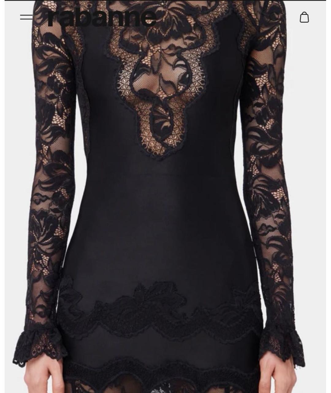 PACO RABANNE Черное полиамидовое вечернее платье, фото 7