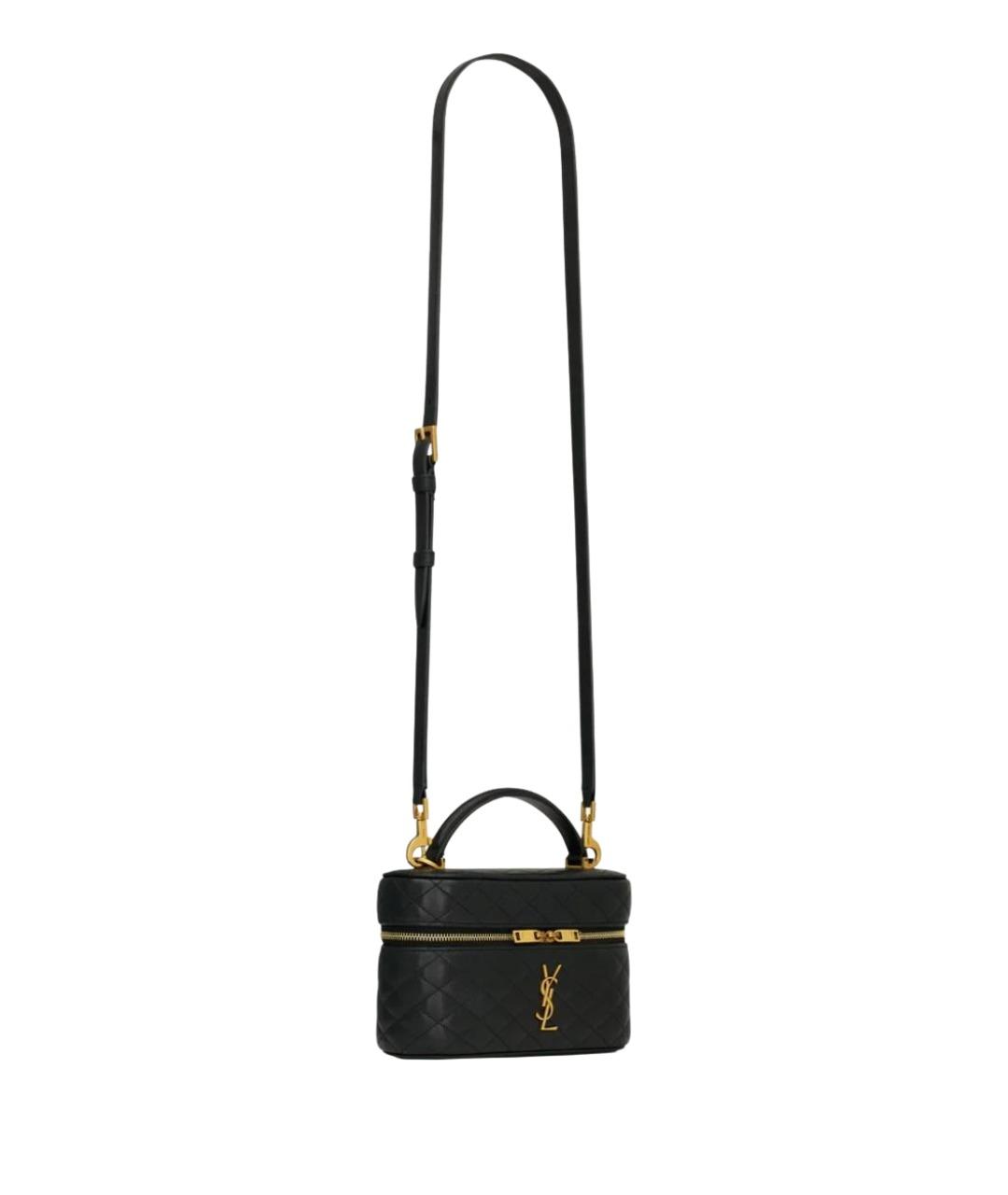 SAINT LAURENT Черная кожаная сумка через плечо, фото 1