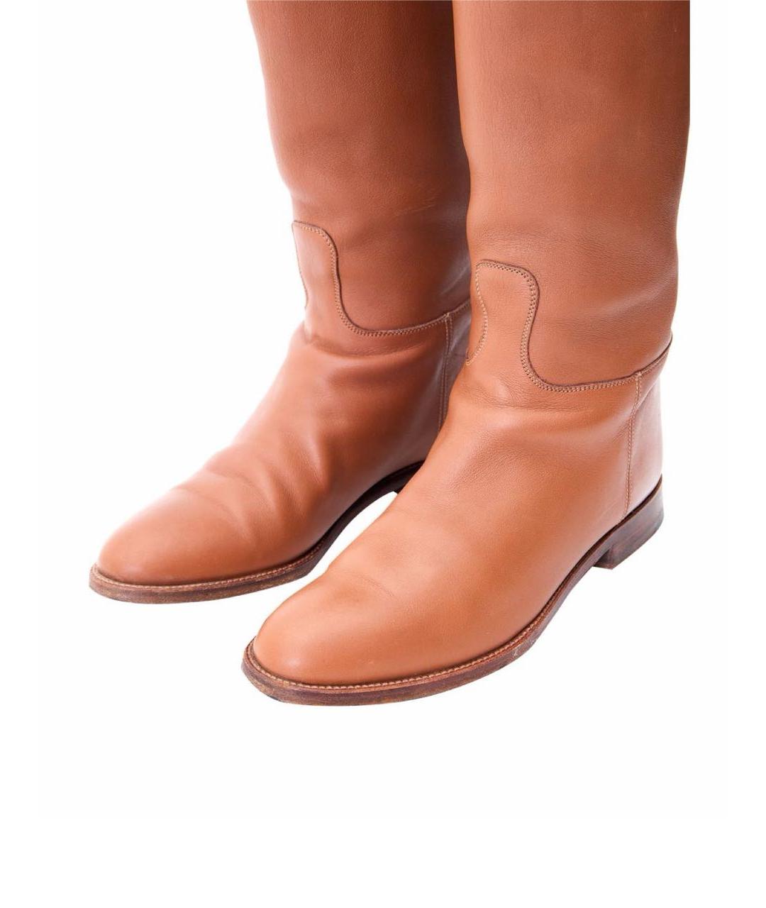 HERMES Коричневые кожаные сапоги, фото 4