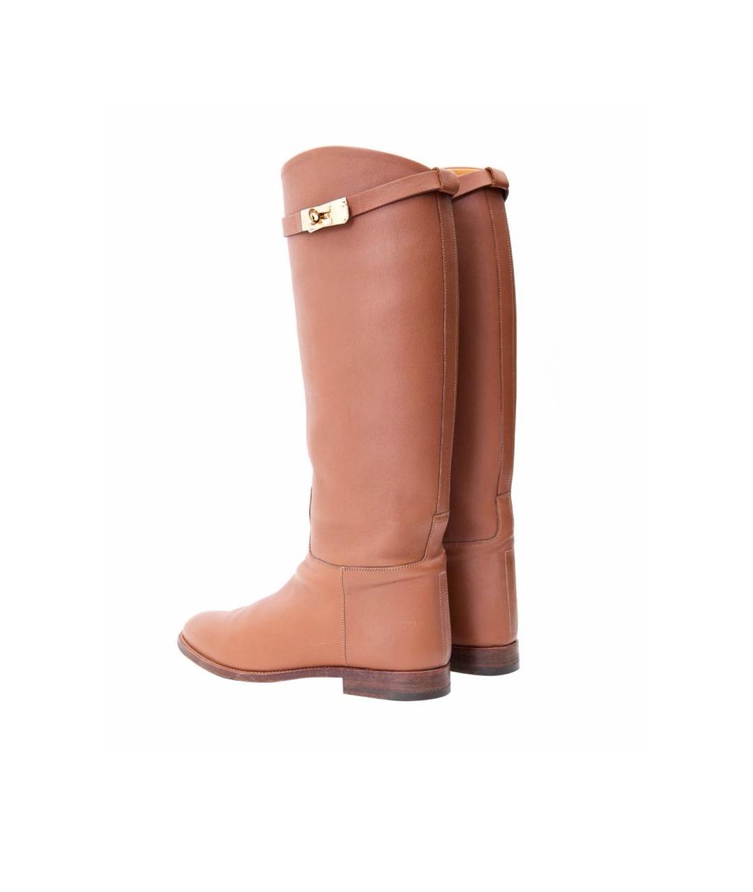 HERMES Коричневые кожаные сапоги, фото 3