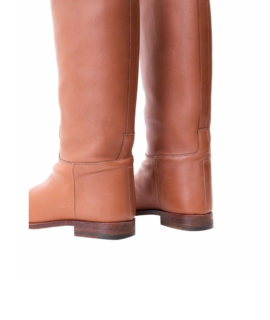 HERMES Коричневые кожаные сапоги, фото 5