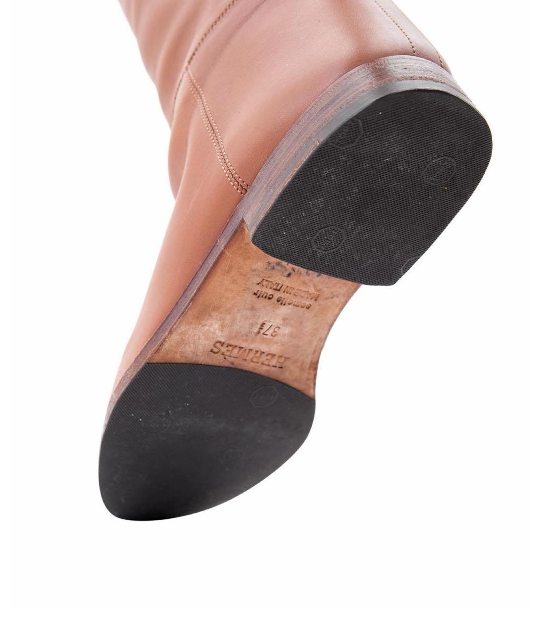 HERMES Коричневые кожаные сапоги, фото 8