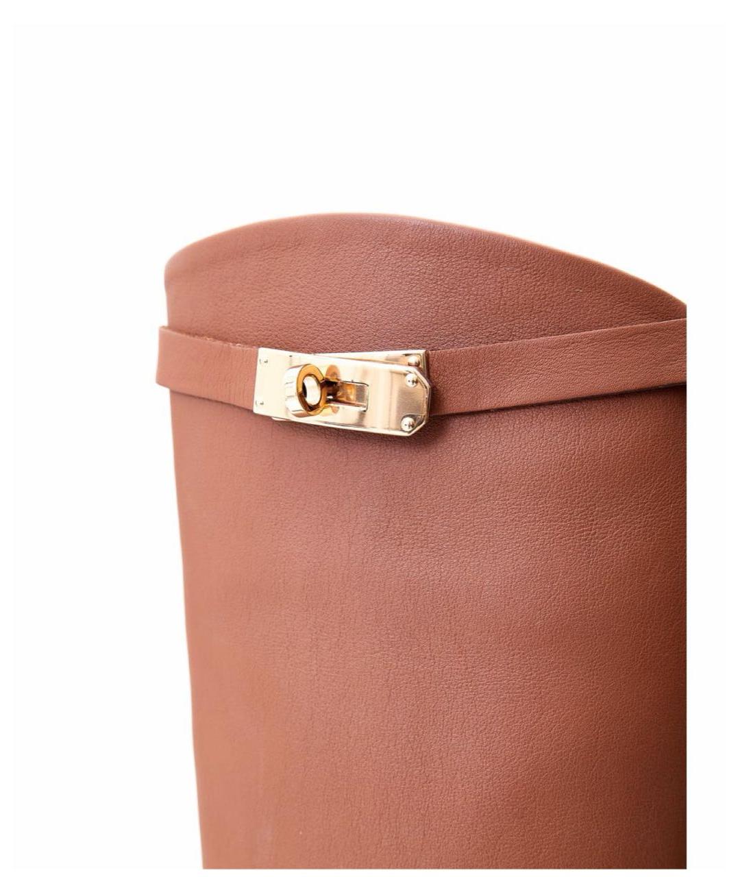 HERMES Коричневые кожаные сапоги, фото 7