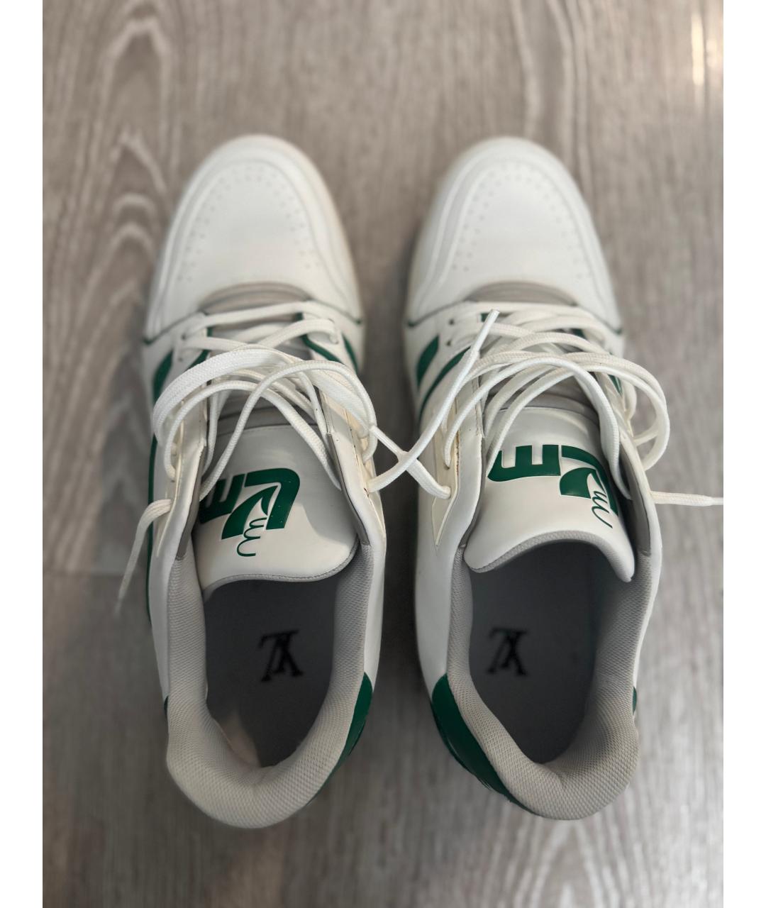 LOUIS VUITTON Зеленые кожаные низкие кроссовки / кеды, фото 3