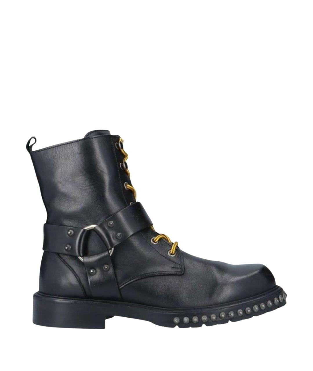 PINKO Черные кожаные ботинки, фото 1