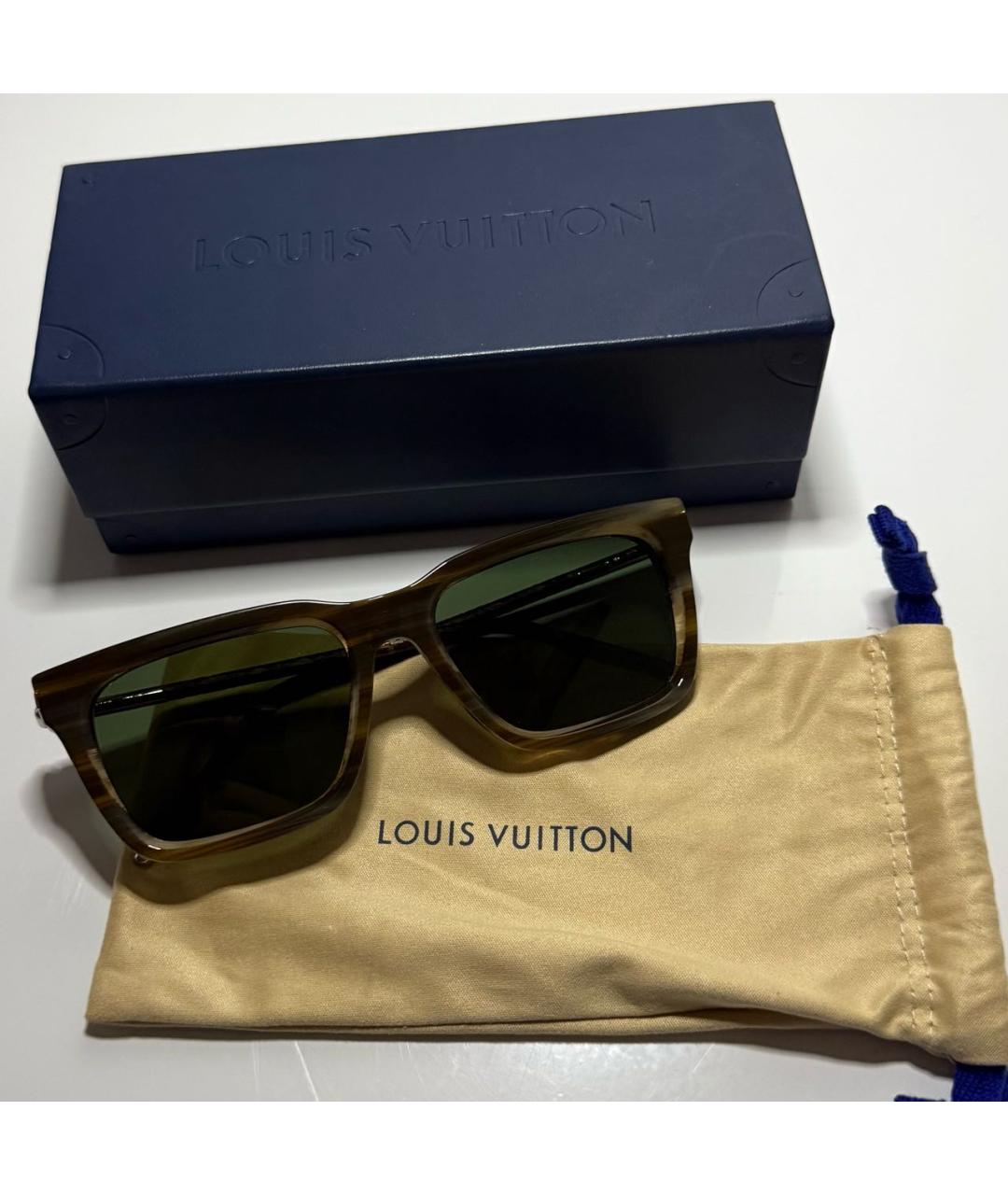 LOUIS VUITTON Коричневые пластиковые солнцезащитные очки, фото 8