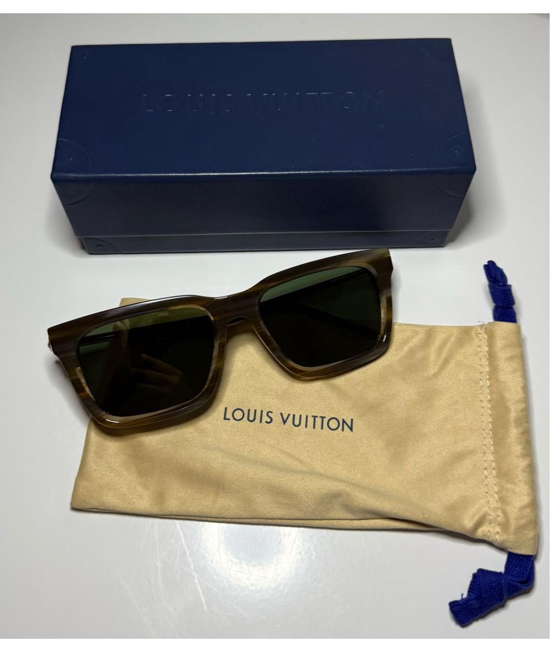 LOUIS VUITTON Коричневые пластиковые солнцезащитные очки, фото 4
