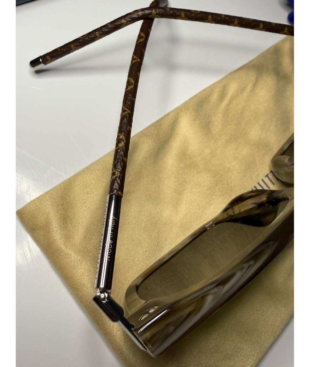 LOUIS VUITTON Коричневые пластиковые солнцезащитные очки, фото 6