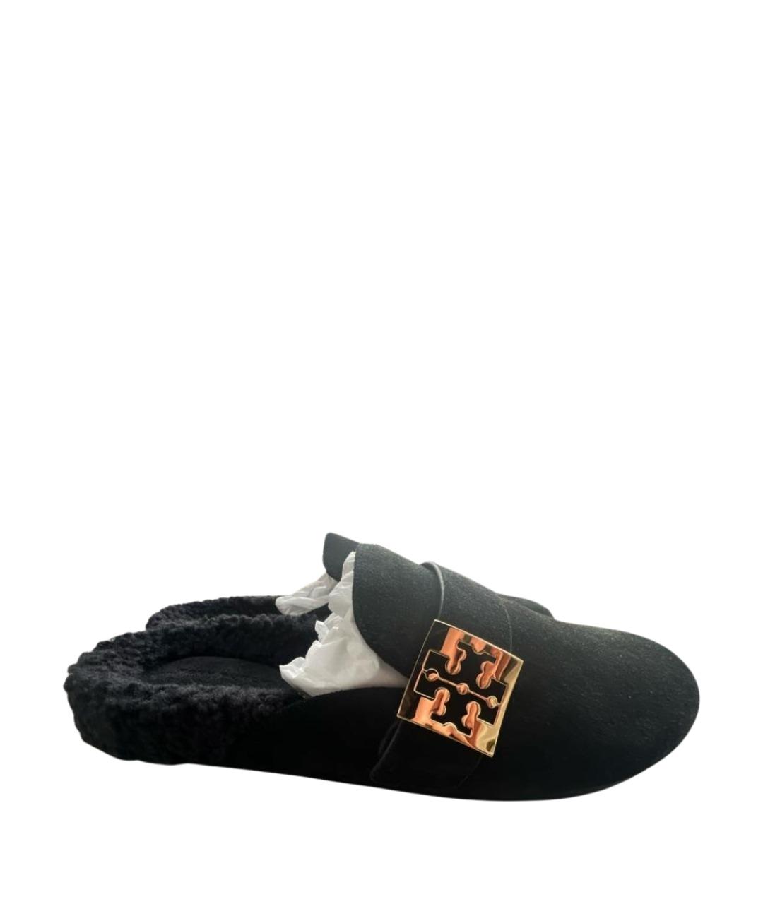 TORY BURCH Черные нубуковые мюли, фото 1