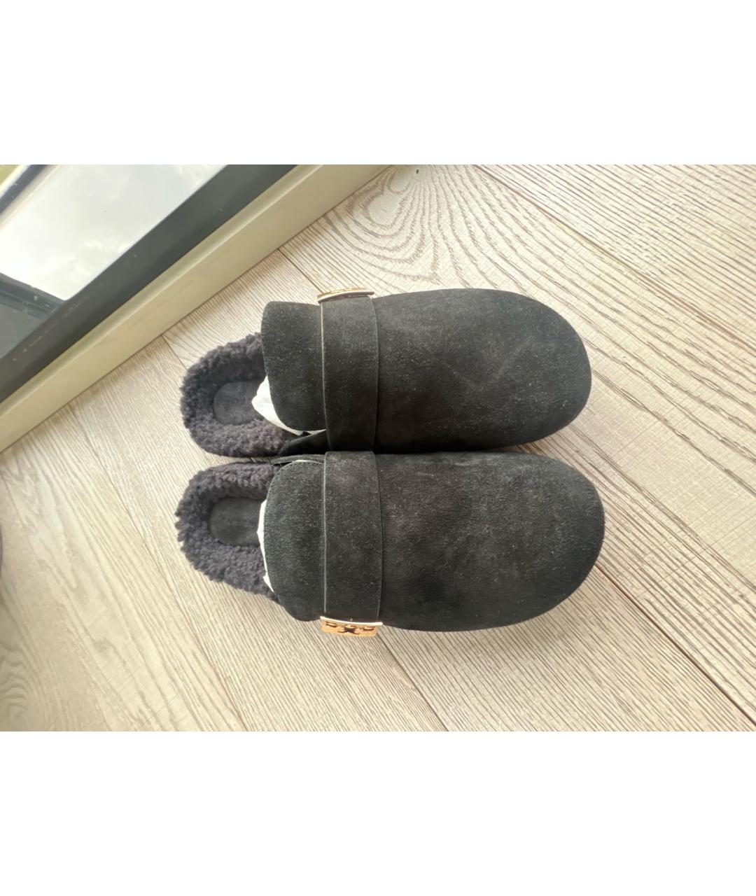 TORY BURCH Черные нубуковые мюли, фото 2