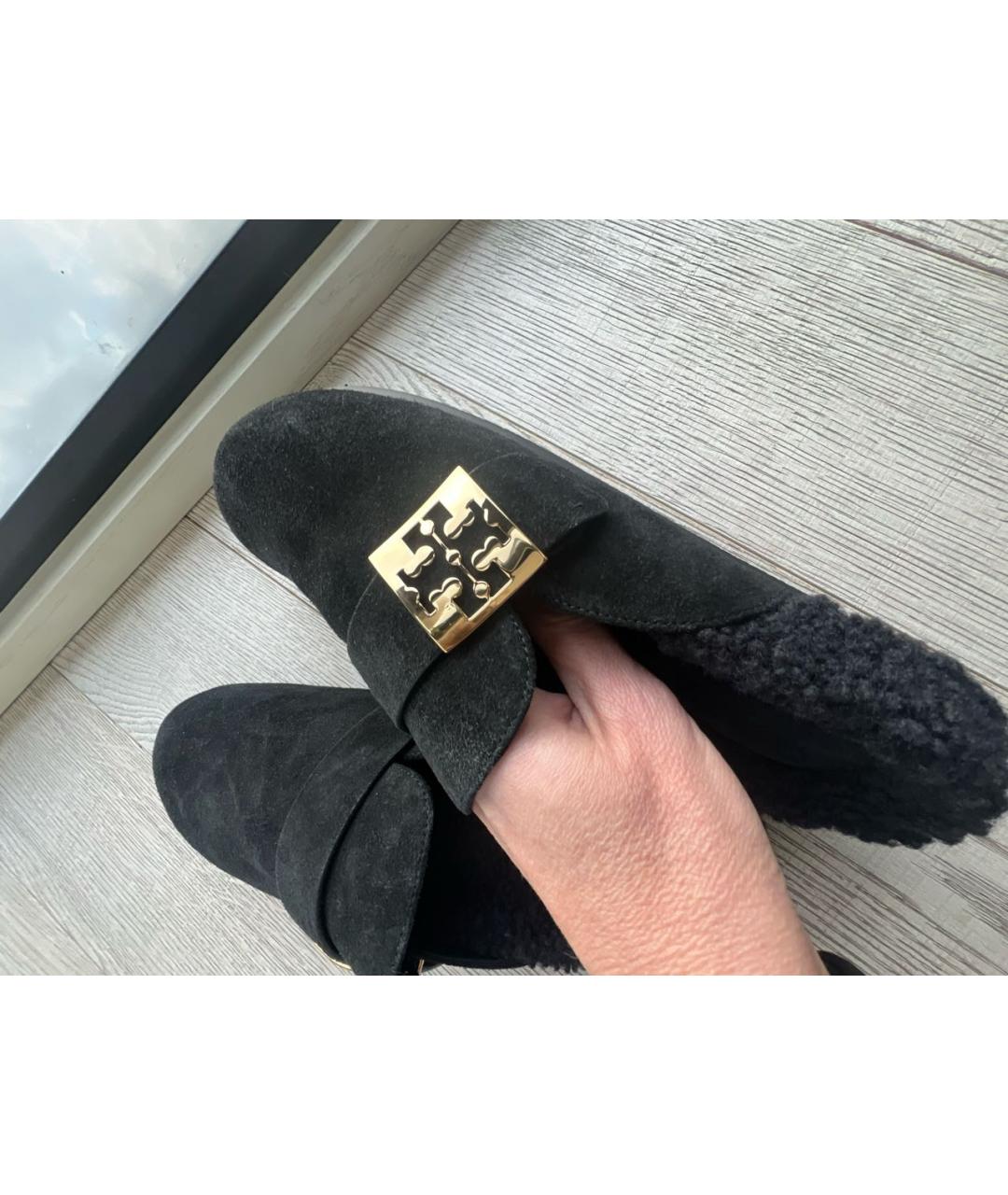 TORY BURCH Черные нубуковые мюли, фото 5