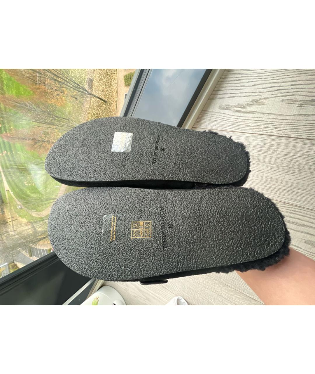 TORY BURCH Черные нубуковые мюли, фото 6