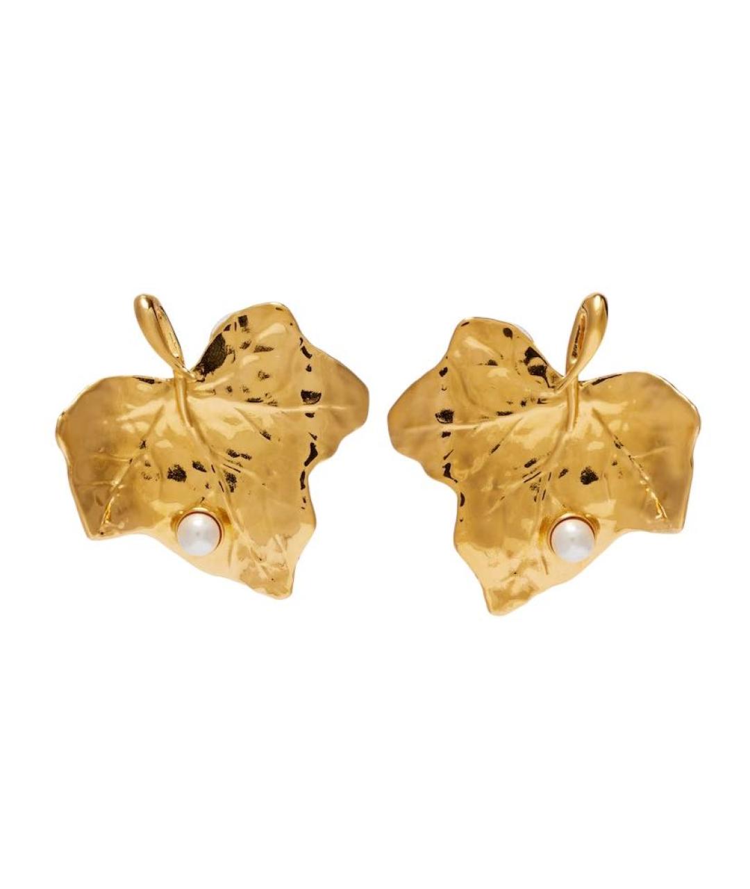 OSCAR DE LA RENTA Золотые металлические серьги, фото 1