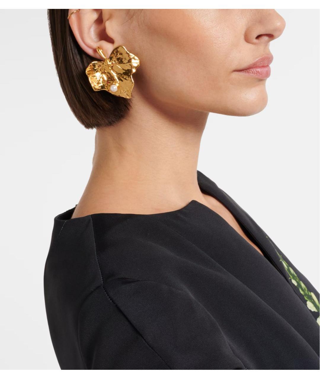 OSCAR DE LA RENTA Золотые металлические серьги, фото 5