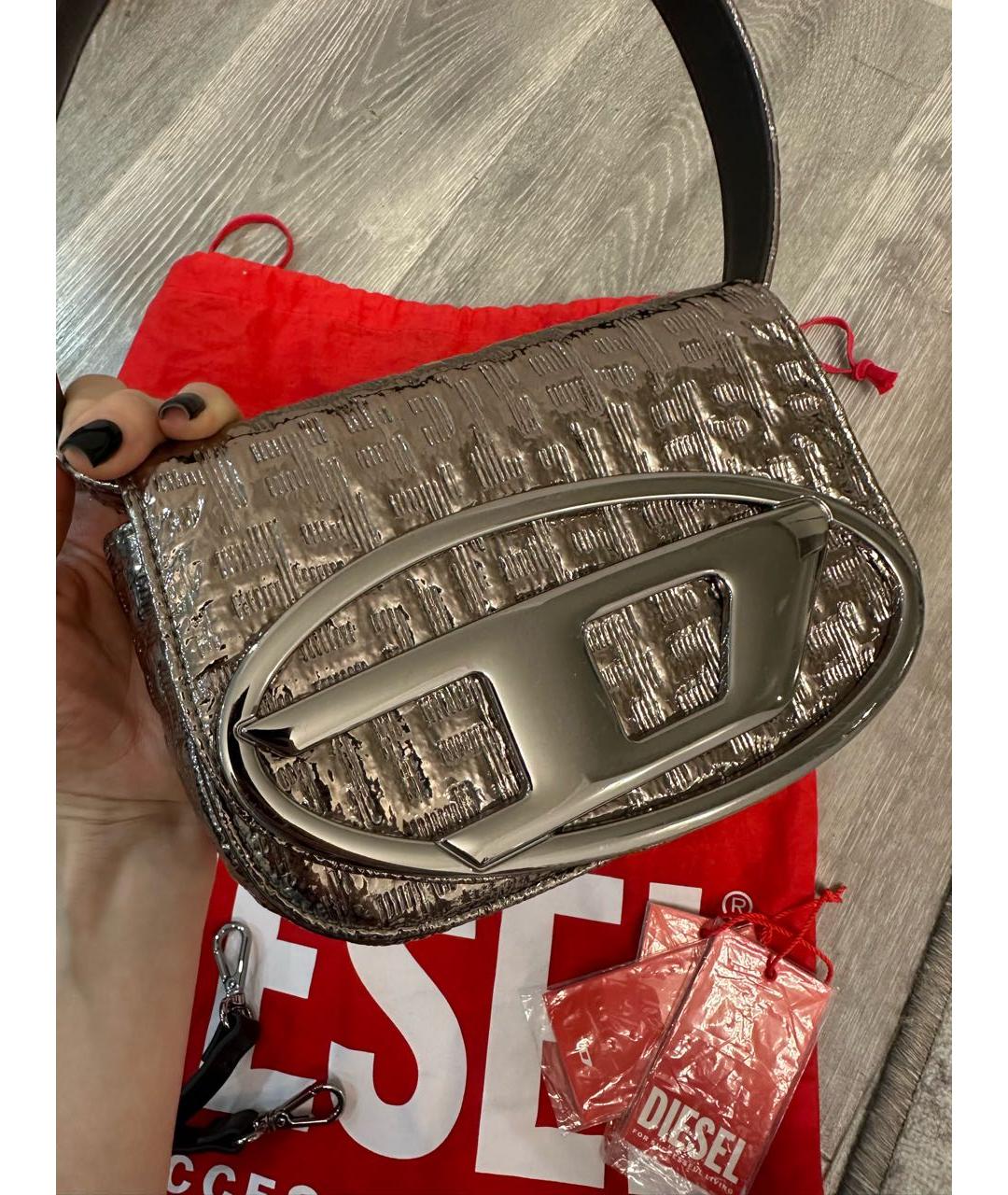 DIESEL Коричневая кожаная сумка через плечо, фото 2