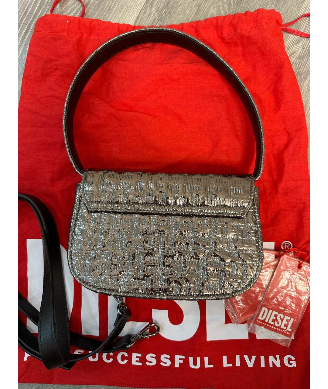 DIESEL Коричневая кожаная сумка через плечо, фото 3