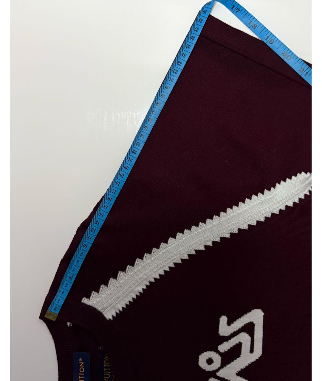 LOUIS VUITTON Бордовая хлопковая футболка, фото 4