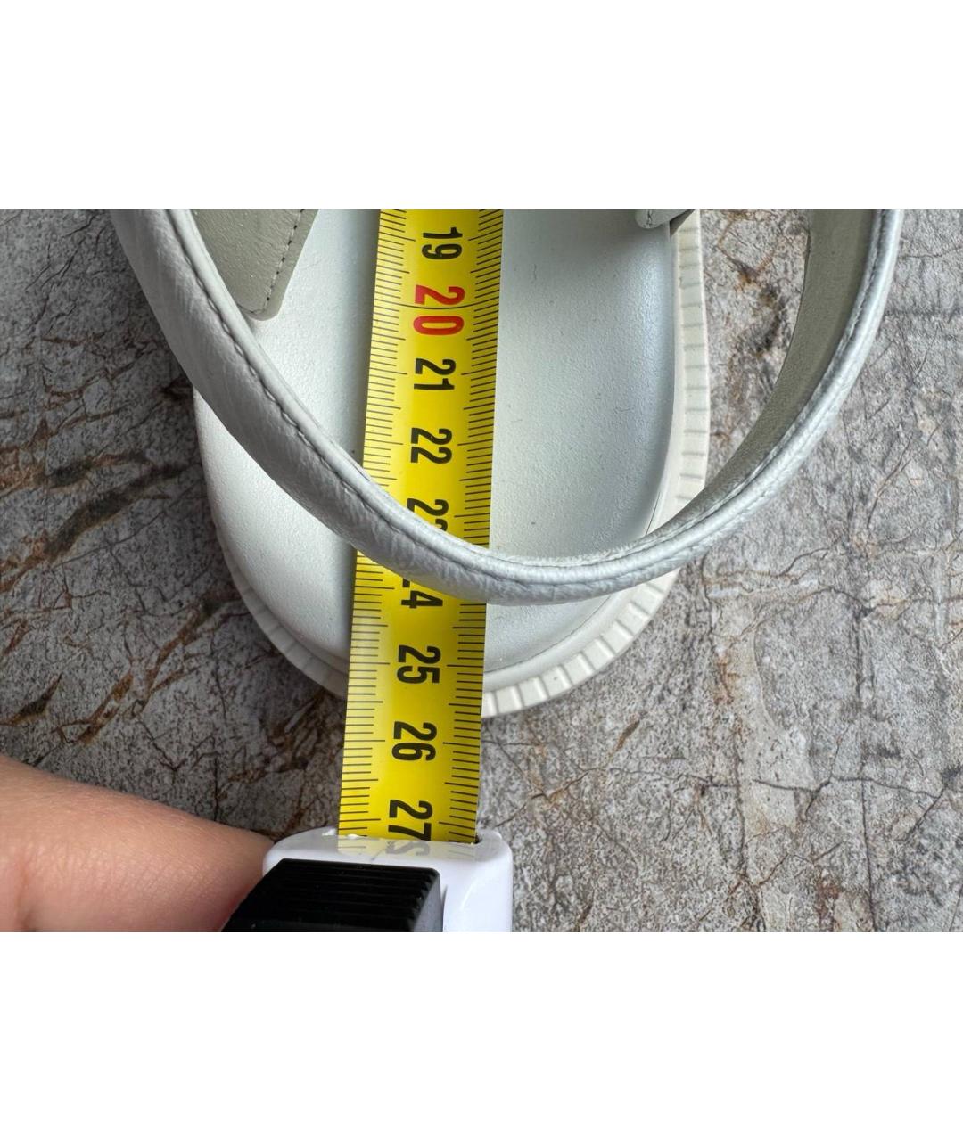 CHRISTIAN DIOR Белые кожаные сандалии, фото 6